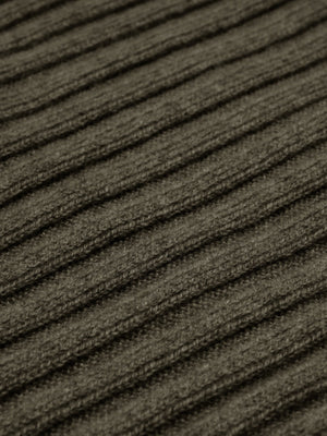 Napoli (dark green) - Italian 100% cashmere ribbed scarf (unisex)