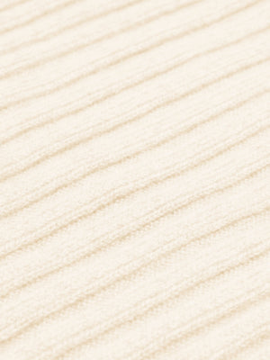 Napoli (cream) - Italian 100% cashmere ribbed scarf (unisex)