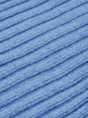 Napoli (light blue) - Italian 100% cashmere ribbed scarf (unisex)