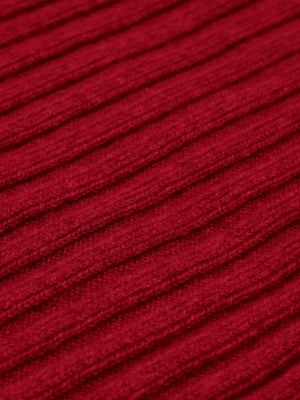 Napoli (red) - Italian 100% cashmere ribbed scarf (unisex)