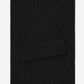 Napoli (black) - Italian 100% cashmere ribbed scarf (unisex)