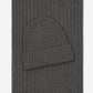 Napoli (dark grey) - Italian 100% cashmere ribbed scarf (unisex)