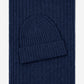 Napoli (navy blue) - Italian 100% cashmere ribbed scarf (unisex)