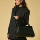 Cecilia (black) - Italian calf leather women’s handbag (with shoulder strap)