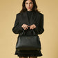 Cecilia (black) - Italian calf leather women’s handbag (with shoulder strap)