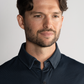 Long Sleeve Button Down Polo Dot // Charcoal