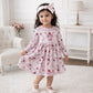 Watercolor Floral Girls Dress - Soft Bamboo Jersey