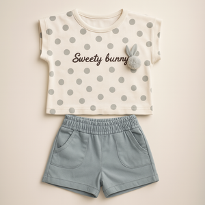 Dotted Charm Girls Casual Set-1