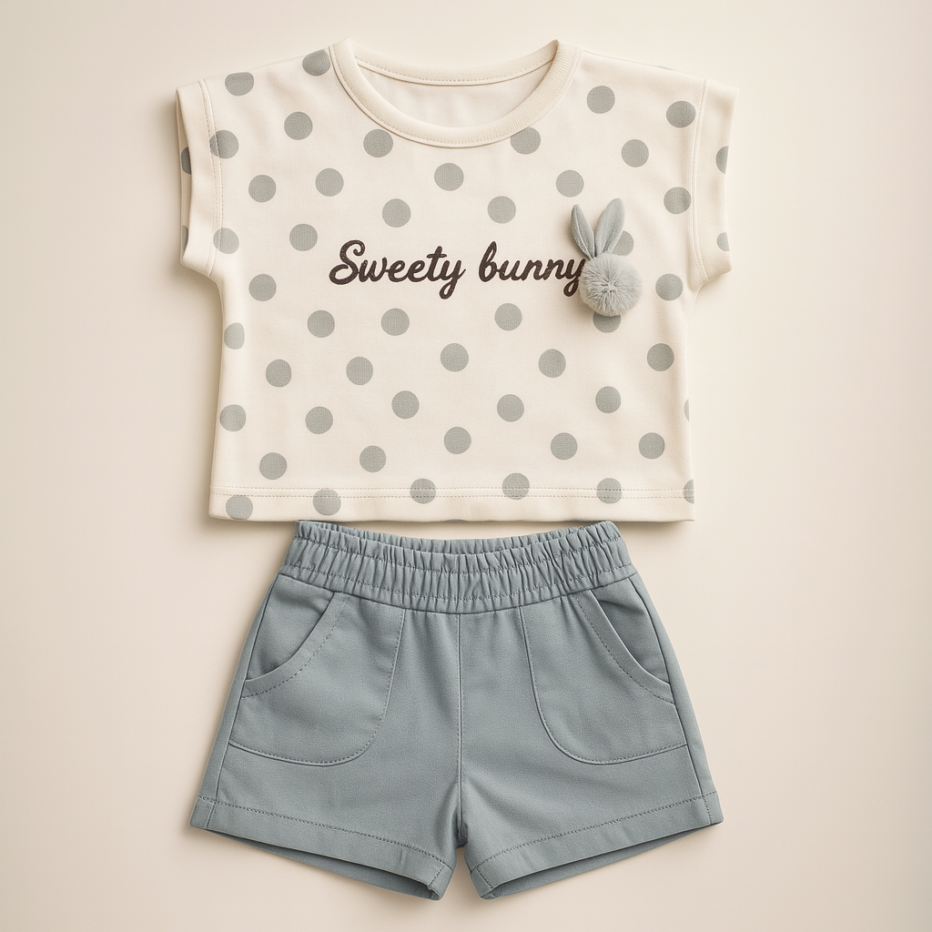 Dotted Charm Girls Casual Set-1