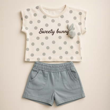 Dotted Charm Girls Casual Set-1