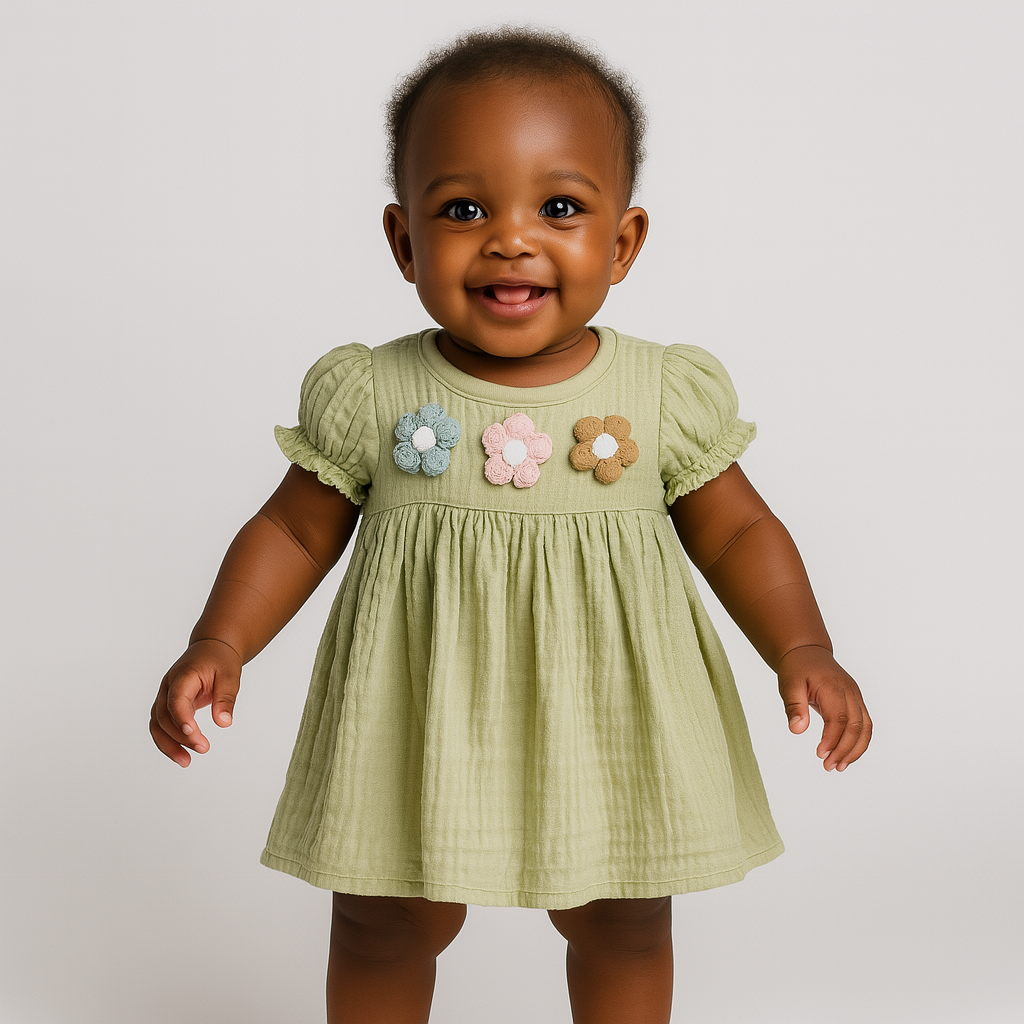 Summer Bloom Girls Cotton Dress - Farnelli