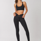 Trophy Yoga All Tied Up leggings, made in USA, featuring a stylish tied design over a fitted silhouette