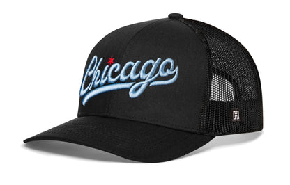 Chicago Trucker Hat  |  Script Snapback
