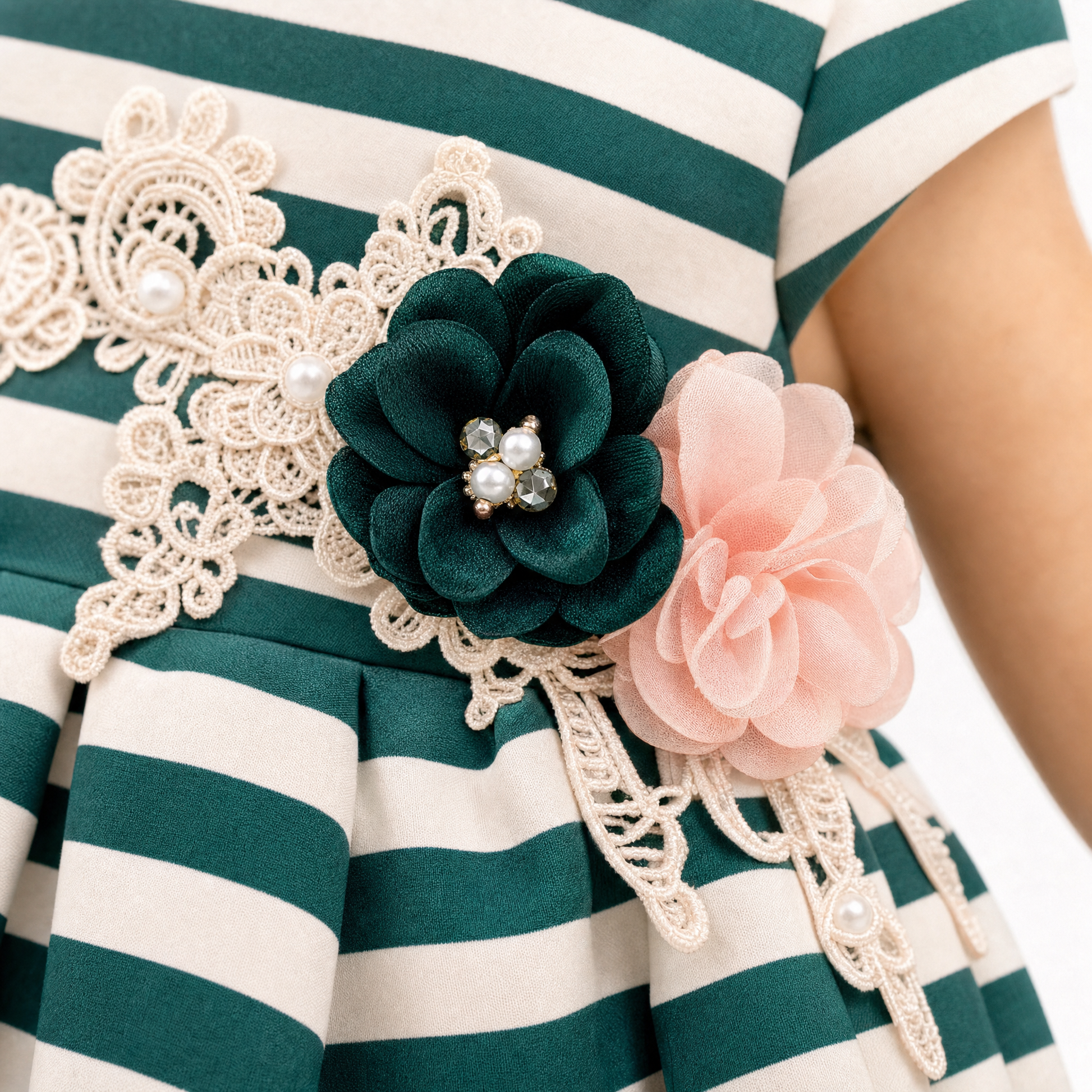 Garden Stripe Baby Dress-1