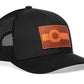 Colorado Flag Trucker Hat  |  Leather CO Snapback