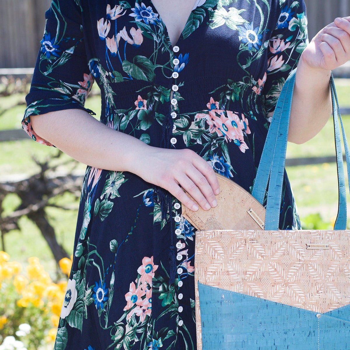 Carry Courage RULE BREAKER zippered pouch in natural color, featuring a bold statement design