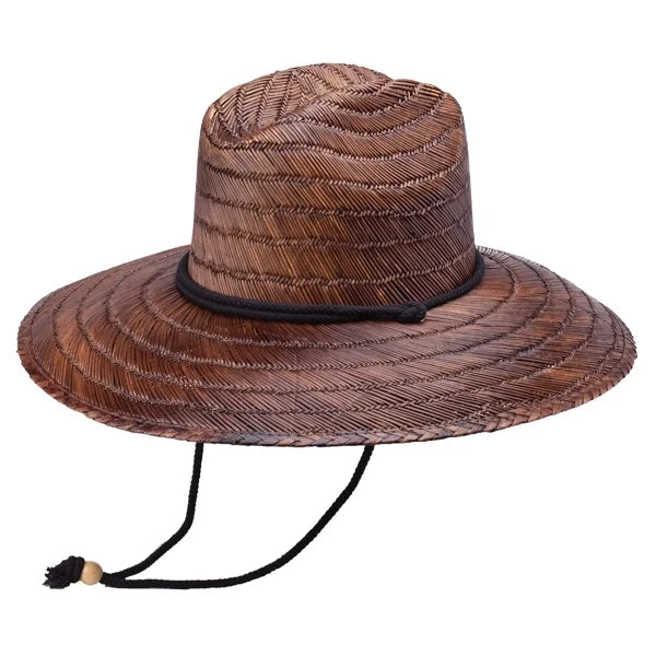 Peter Grimm Costa straw lifeguard hat by HatCountry with a wide brim and chin cord