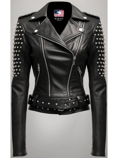 Cressida Black Leather Biker Jacket – Women’s Real Leather Jacket