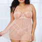 Plus Size Pink Chiffon Chemise