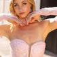 Nox Anabel D1263 Long Strapless Sequin Mermaid Dress Removable Gloves