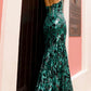 Nox Anabel D1269 Detachable Long Sleeves Floral Sequin Mermaid Gown