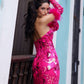 Nox Anabel D1269 Detachable Long Sleeves Floral Sequin Mermaid Gown