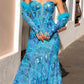 Nox Anabel D1269 Detachable Long Sleeves Floral Sequin Mermaid Gown