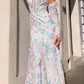 Nox Anabel D1269 Detachable Long Sleeves Floral Sequin Mermaid Gown