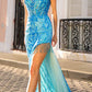 Nox Anabel D1465 Long Fitted Scoop Neck Sequin Gown