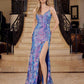 Nox Anabel D1574 Radiant Full Sequin Long Prom Dress with Semi Train