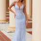 Nox Anabel D1578 Sequin Embroidery Plunged Neckline Mermaid Dress