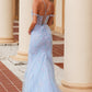 Nox Anabel D1578 Sequin Embroidery Plunged Neckline Mermaid Dress