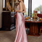 Nox Anabel D1760 Plunging V-Neckline Sequined Applique Prom Gown