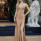 Nox Anabel D1765 Strapless V-Neckline Side Split Prom Gown
