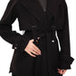 Karina Midi Cashmere Wool Blend Coat In Black