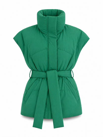 Ziva down fill vest by Alaska Outerwear Company, quilted sleeveless outerwear in a lightweight design