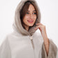 Genuine Mink Fur Double Face Wool Hooded Poncho