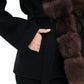 Genuine Polar Fox Fur Hooded Virgin Wool Coat by Alaska® Outerwear Company