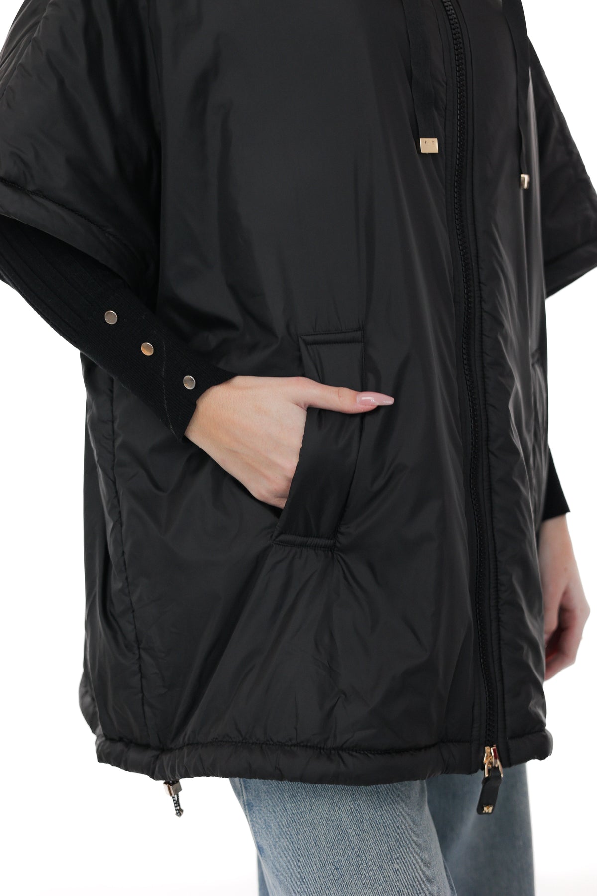 Black hooded vest by Alaska® Outerwear Company, front view
