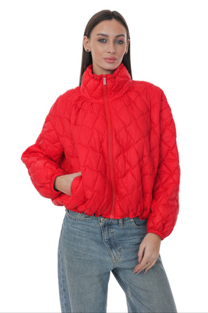 Light quilted jacket by Alaska® Outerwear Company featuring a soft, padded design with a stand collar and front zipper closure.