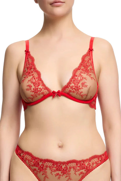 Dita Von Teese Lavinia Flame Plunge Bra Red
