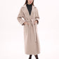 Marley Wraparound Wool Cashmere Coat in Nude