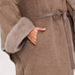 Genuine Scandinavian Mink Fur Double Face Wool Poncho