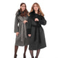 Boston Genuine Silver Fox Cashmere Blend Double-Face Coat in Graphite