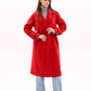 Karina Belted Wool Cashmere Blend Overcoat in Ruby