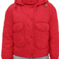 Studded Light Demi-Season Hooded Cropped Jacket in Red