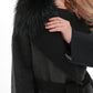 Boston Genuine Silver Fox Cashmere Blend Double-Face Coat in Graphite
