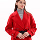 Karina Belted Wool Cashmere Blend Overcoat in Ruby
