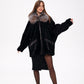 Palermo Genuine Astrakhan Silver Fox Trim Coat
