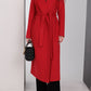 Alaska Outerwear Company Astoria red classic wraparound wool blend overcoat with notched lapels